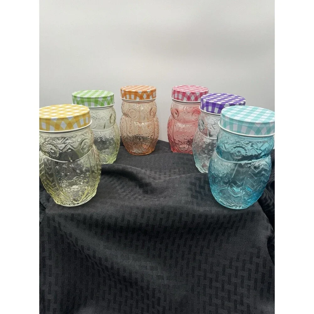 OWL GLASS Jars Storage JARS. Set Of 6